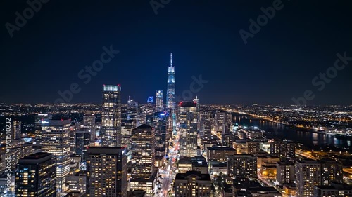 New York City Skyline at Night.