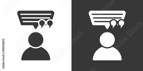 Citation Icon Set Vector Collection Isolated In Black And White