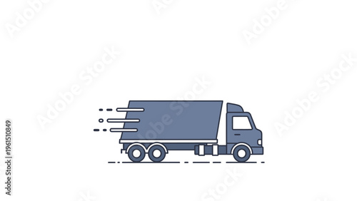 Moving Truck with Motion Lines.