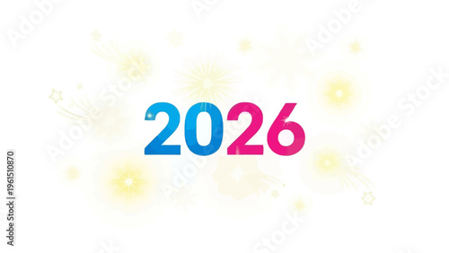 Colorful 2026 Text Logo Design Element.