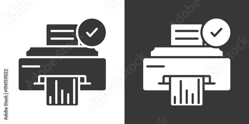 Print Icon Set Vector Collection Isolated In Black And White