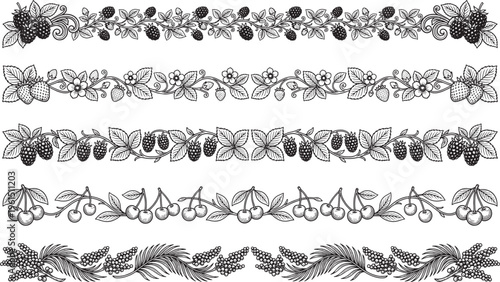 Set of Berries Frame border bars