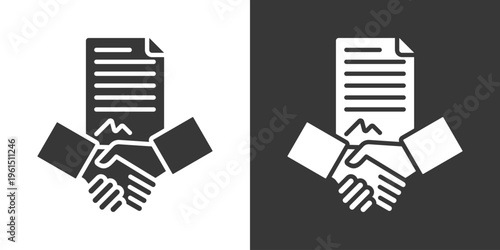 Contract Icon Set Vector Collection Isolated In Black And White