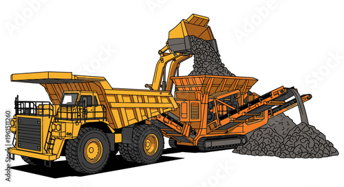 Large Yellow Mining Dump Truck Vehicle 1.