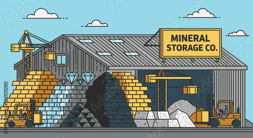 Mineral storage company industrial building.