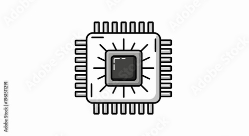 Microchip electronic component close up.