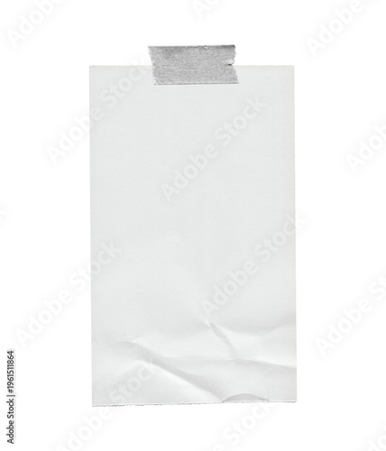 Blank Wrinkled Receipt Paper with Silver Masking Tape