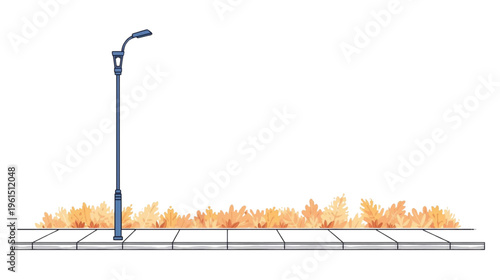 street lights on the sidewalk