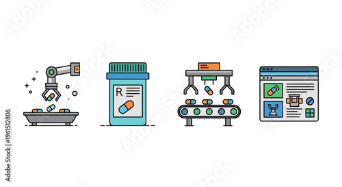 Industrial robotic arm in factory.