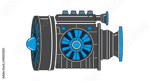 Industrial Jet Engine Turbine Component.