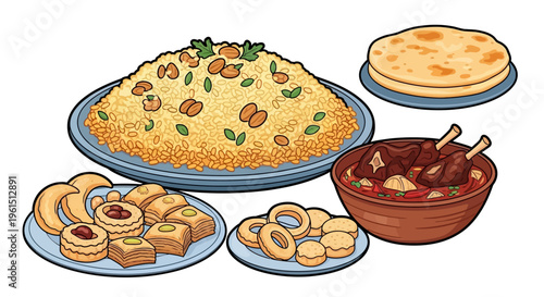 Variety of traditional middle eastern sweets.