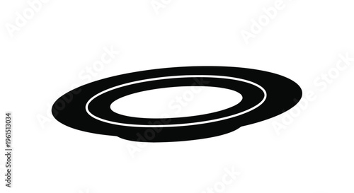 Vector illustration of black silhouette of a dinner plate