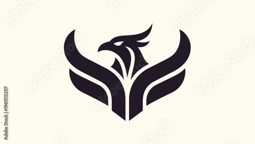 Abstract phoenix symbol design