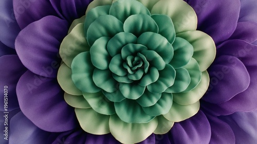 Multi-layered flower design with gradient colors.