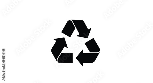 Flat isolated 2d icon of black recycling symbol on a for eco friendly purposes