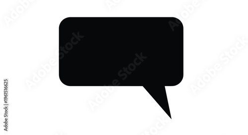 Flat isolated 2d icon of black speech bubble icon for dialogue