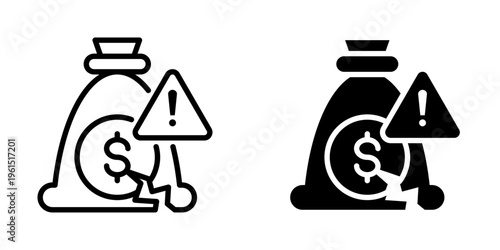 Insolvency icon, element icon for design branding, print, and digital media