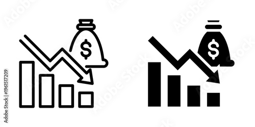 Recession icon, element icon for design branding, print, and digital media