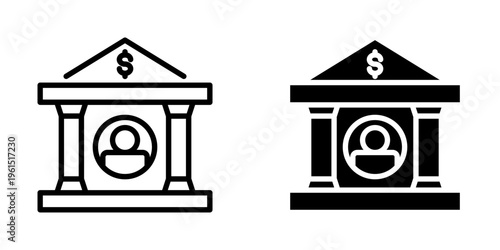 Bank account icon, element icon for design branding, print, and digital media