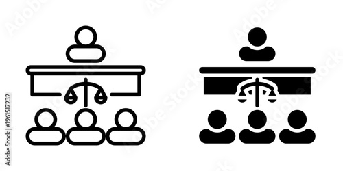 Courtroom icon, element icon for design branding, print, and digital media