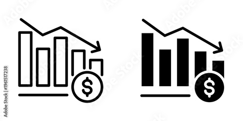 Downfall icon, element icon for design branding, print, and digital media