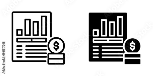 Balance sheet icon, element icon for design branding, print, and digital media