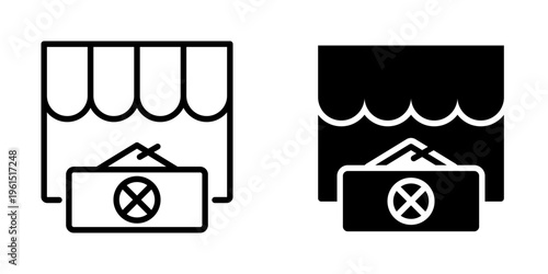 Business closed icon, element icon for design branding, print, and digital media