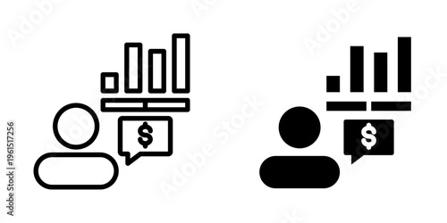 Financial advisor icon, element icon for design branding, print, and digital media