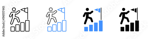 Perseverance and Career Growth Icon Vector Illustration Editable