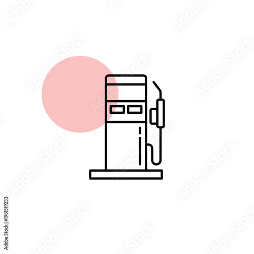 Fuel dispenser pump line icon minimal gas station equipment symbol for petroleum retail service diesel supply outline illustration modern flat clean design vector isolated white background