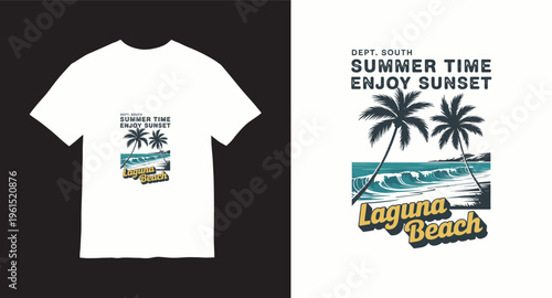 Summer time enjoy sunset at laguna beach west coast nature graphic
