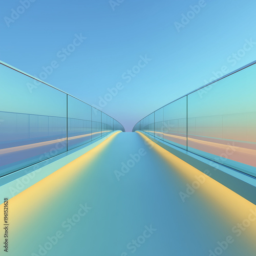 abstract blue tunnel