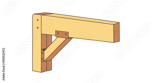 Wooden bracket joint construction detail.