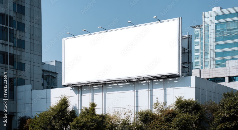 Obraz premium Large, blank outdoor billboard structure in an urban setting