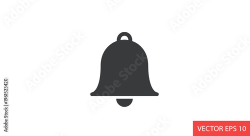 Black Bell Icon Vector Graphic.