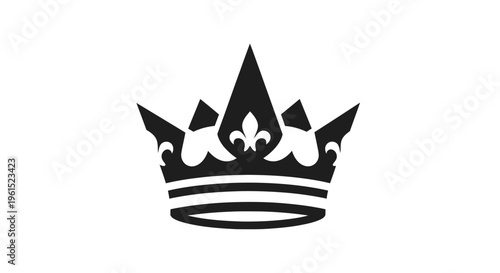 Black crown symbol royal icon.