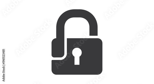 Black Padlock with Keyhole Closeup.