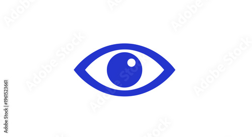 Blue eye with white background.