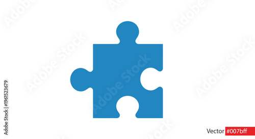 Blue Jigsaw Puzzle Piece Shape.