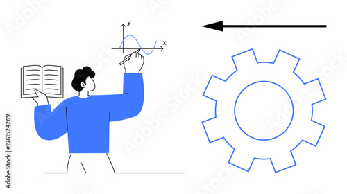 Mathematics concept. Mathematics involves graph plotting for problem-solving, incorporating education, engineering, research, and innovation. Mathematics key for STEM fields, analytics