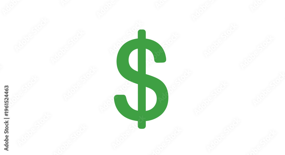 Obraz premium Green dollar sign symbol icon 1.