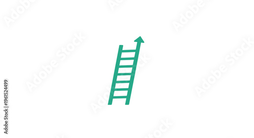 Green ladder with upward arrow.