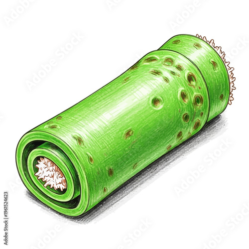 Cross-section of a plant stem showing vascular bundles and pith