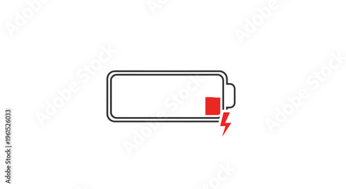 Low battery icon with lightning.