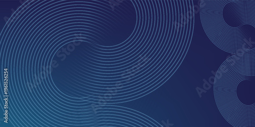 Abstract blue background with blue glowing diagonal geometric lines. Modern shiny blue rounded rectangle lines pattern. Minimalist graphic design. Futuristic technology concept