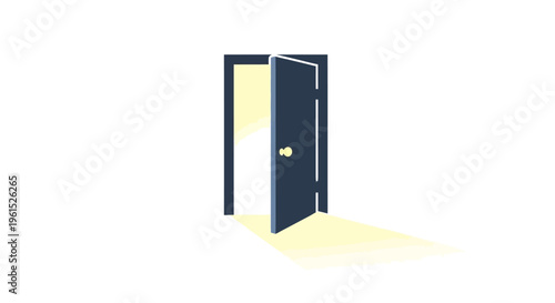 Open door with bright interior light.