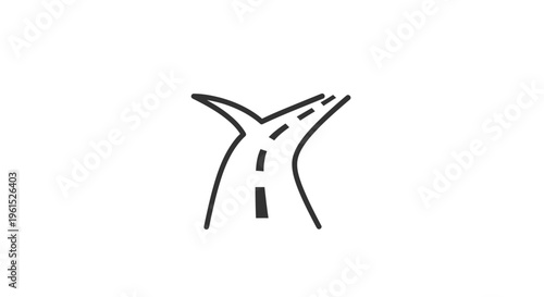 Road Junction Ahead Sign Symbol.
