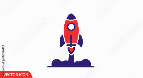 Rocket Ship Launching into Space.