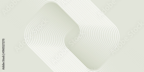 Abstract Minimalist White and Gray Geometric Wave Line Pattern Background with Soft Shadows and Fluid Motion