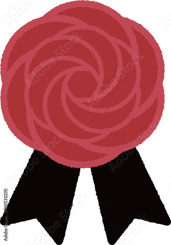 Camellia Brooch - red, isolated on white background